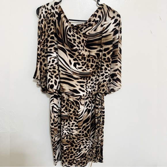 Thalia Sodi Cold Shoulder Animal Print Dress - Picture 5 of 11